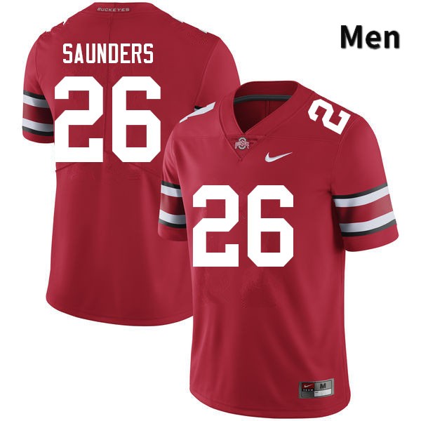 Ohio State Buckeyes Cayden Saunders Men's #26 Red Authentic Stitched College Football Jersey